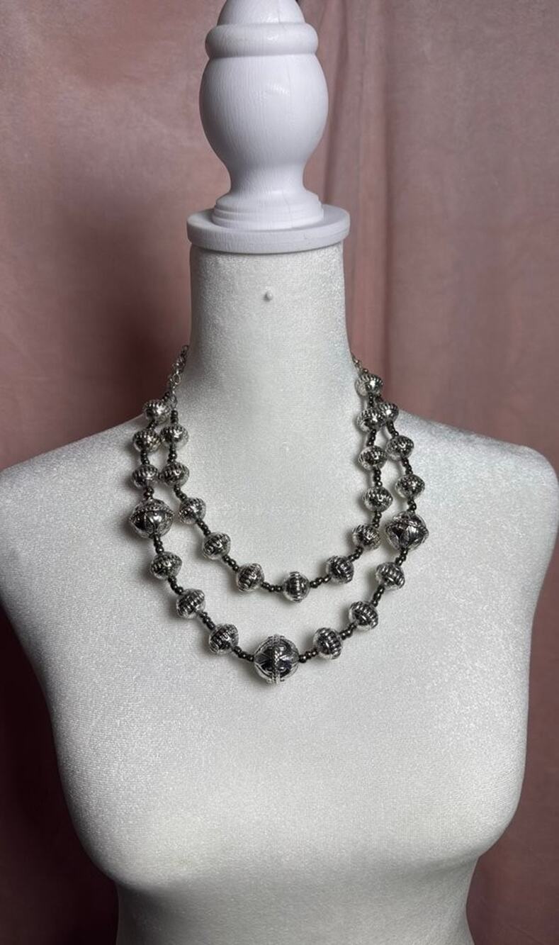 Premier Designs Silver-Tone Beaded Necklace